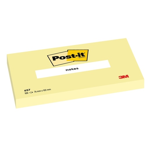 [D32160] BLOCCO 100fg Post-it(R) Giallo Canary™ 76x102mm 657