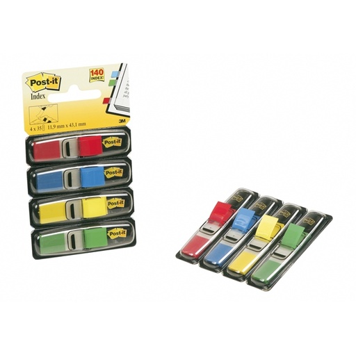 [D32216] MINISET 140 SEGNAPAGINA Post-it(R) INDEX 683-4 IN 4 COLORI CLASSICI 12X43.6MM