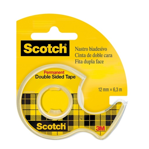 [D32253] NASTRO BIADESIVO Scotch(R) 6,3MTX12MM 665-136D PERMANENTE S/LINER IN CHIOCCIOLA