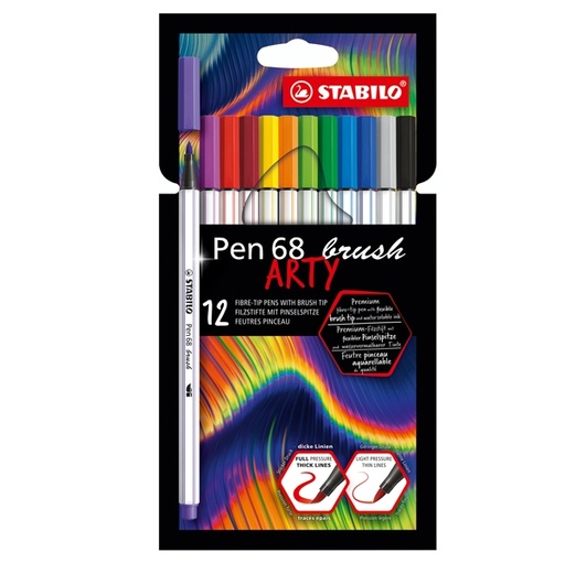 [D92795] Astuccio 18 pennarelli PEN 68 Brush ARTY Line 568/18 Stabilo