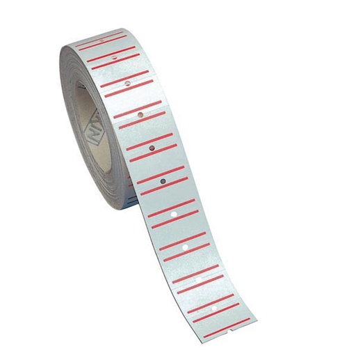 [D32484] Rotolo 1000 etichette 21x12mm bianche permanenti rigate x TOWA GS-GM-MOTEX 5500