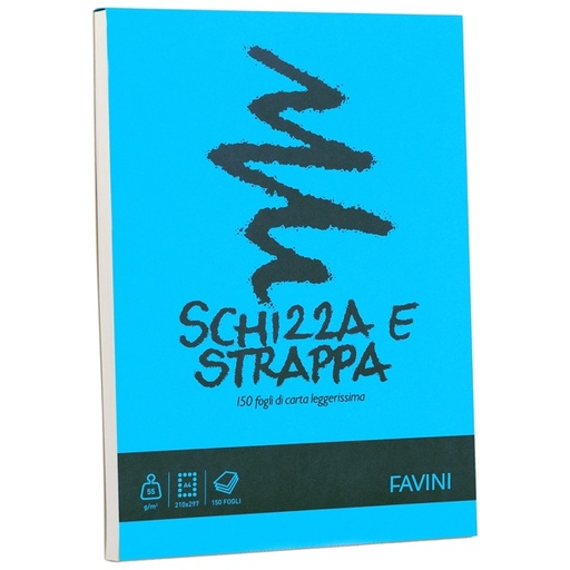 [D32637] Blocco SCHIZZASTRAPPA 150fg 50gr A4 210x297mm FAVINI