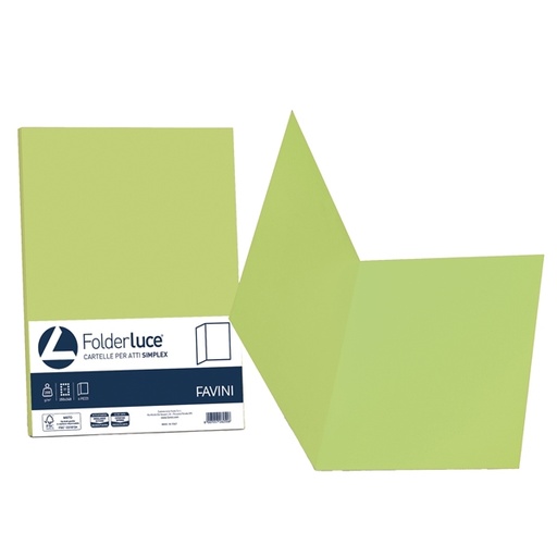 [D32657] 50 cartelline semplici LUCE 200gr 25x34cm pistacchio FAVINI