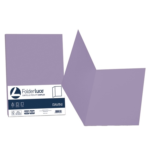 [D32658] 50 cartelline semplici LUCE 200gr 25x34cm violetto FAVINI