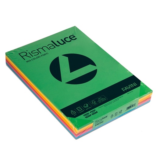 [D32734] Carta RISMALUCE 140gr A3 200fg mix 6 colori FAVINI