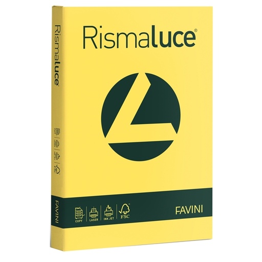 [D32769] Carta RISMALUCE 200gr A4 125fg giallo sole 53 FAVINI