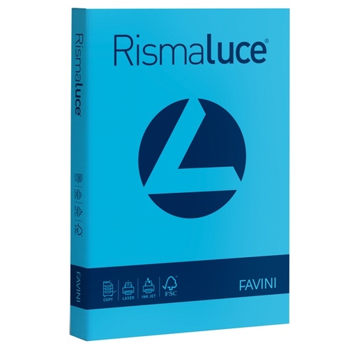 [D32774] Carta RISMALUCE 200gr A4 125fg azzurro 55 FAVINI