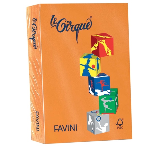 [D32879] Carta LECIRQUE A4 80gr 500fg arancio 205 FAVINI
