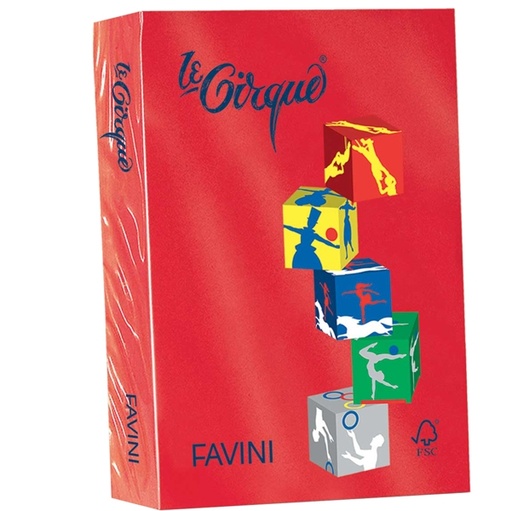 [D32883] CARTA LECIRQUE A4 80GR 500FG ROSSO SCARLATTO 209 FAVINI