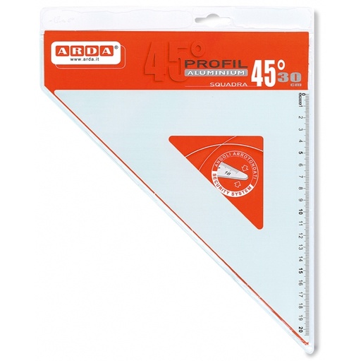 [D34891] SQUADRA PROFIL ALLUMINIO 45' 30CM ARDA