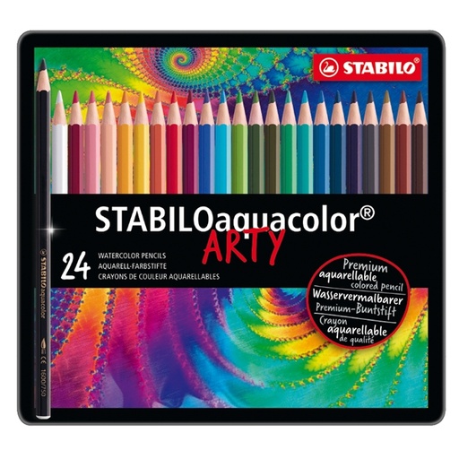 [D35187] Astuccio metallo 24 pastelli Stabilo AQUACOLOR 1624