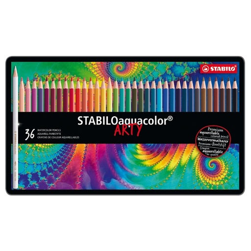 [D35188] Astuccio metallo 36 pastelli Stabilo AQUACOLOR 1636