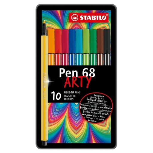 [D35189] SCATOLA METALLO 10 PENNARELLI PEN 6810 STABILO