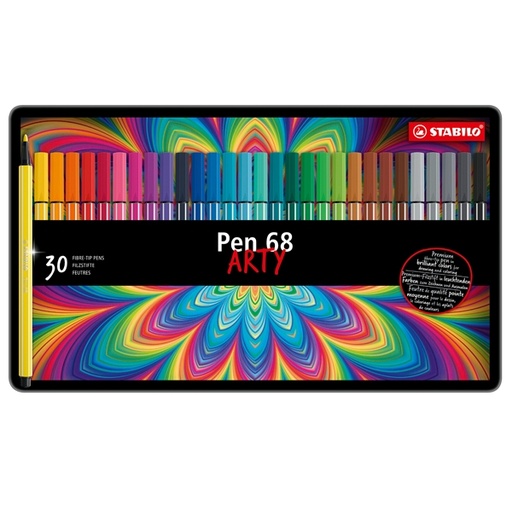 [D35191] SCATOLA METALLO 30 PENNARELLI STABILO PEN 6830