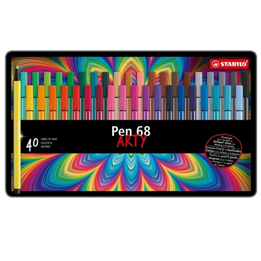 [D35192] SCATOLA METALLO 40 PENNARELLI PEN 6840 STABILO