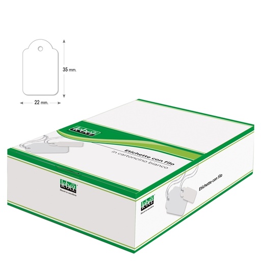 [D35224] SCATOLA 500 ETICHETTE CON FILO A390 (22X35MM)