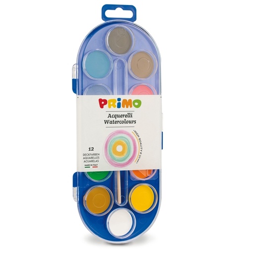 [D35242] PASTIGLIE ACQUERELLO IN 12 COLORI diam. 30mm PRIMO