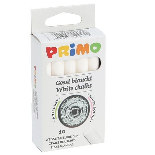 [D35275] SCATOLA 10 GESSETTI TONDI BIANCO Primo