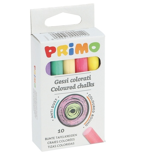 [D35276] SCATOLA 10 GESSETTI TONDI COLORATI Primo