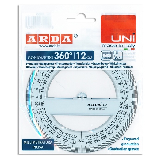 [D35290] GONIOMETRO UNI ARDA 360' 12CM