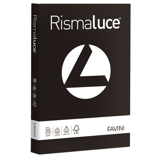 [D35480] Carta RISMALUCE 200gr A3 125fg nero 63 FAVINI