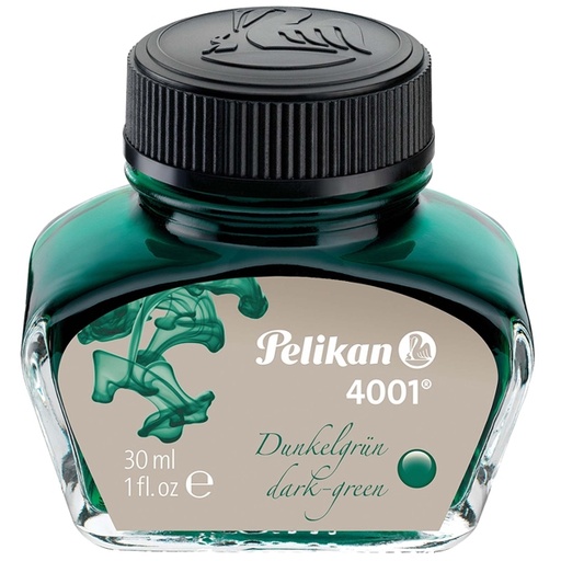 [D36319] INCHIOSTRO STILOGRAFICO PELIKAN 4001 30ML VERDE SCURO