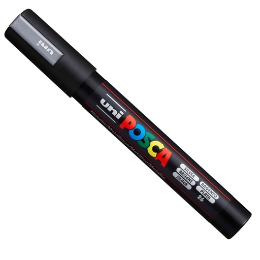 [D36685] Marcatore UNI POSCA PC5M p.media 1,8-2,5mm argento UNI MITSUBISHI