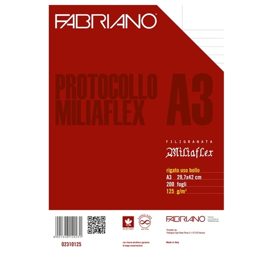 [D36779] PROTOCOLLO A4 USO BOLLO 200FG 125GR FABRIANO