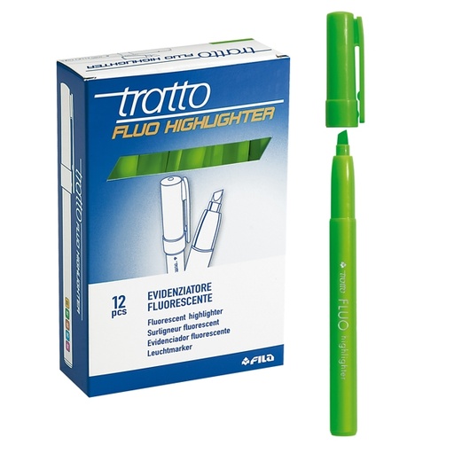 [D37110] SCATOLA 12 EVIDENZIATORI HIGHLIGHTER VERDE TRATTO FLUO