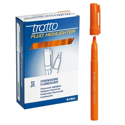 [D37111] SCATOLA 12 EVIDENZIATORI HIGHLIGHTER ARANCIO TRATTO FLUO