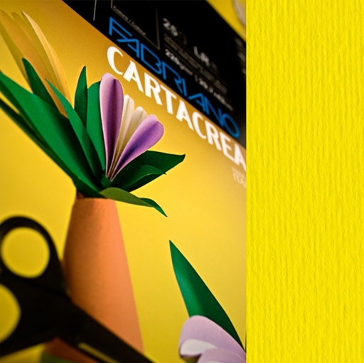 [D37239] CARTONCINO 35x50cm 220gr - Liscio/ruvido - Fabriano Elle Erre -  giallo