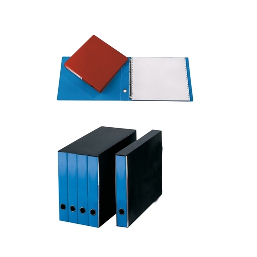 [D37480] PORTATABULATI C/CUSTODIA 4 ANELLI 31,5X29CM AZZURRO 204UC1