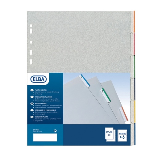 [D37496] SEPARATORE 22X30 6 TASTI PPL NEUTRO SEPAREX FAVORIT 152/