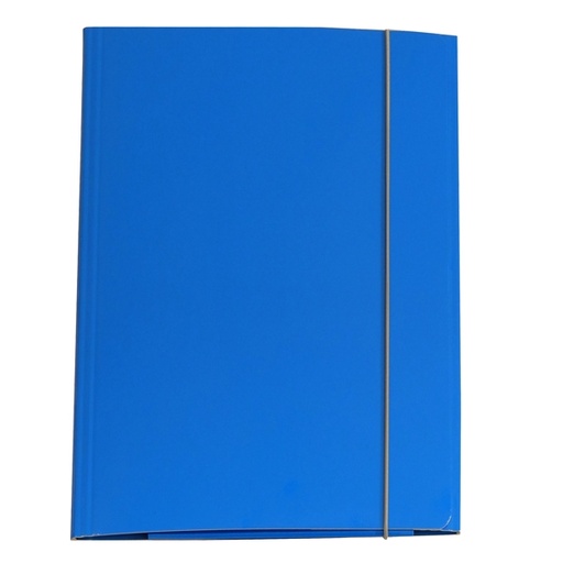 [D37532] CARTELLINA CON ELASTICO 32PL 25X34CM AZZURRO