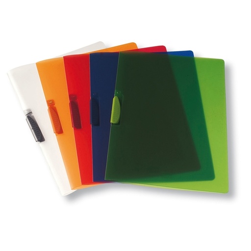 [D37550] CARTELLINA CON MOLLA CLIPPER ROSSO TRASP. ART.F007 LEONARDI