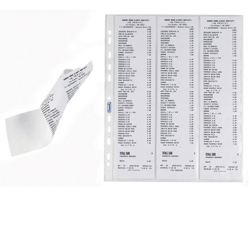 [D37637] 10 Buste forate per 6 scontrini fiscali 25,2X30,7 Favorit