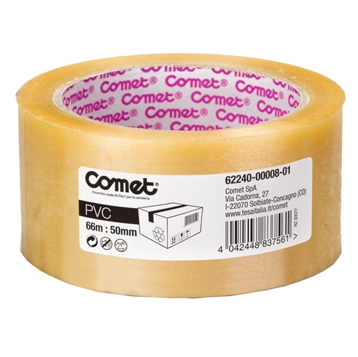 [D37920] NASTRO ADESIVO 66MTX50MM TRASP.PVC 62-240 COMET