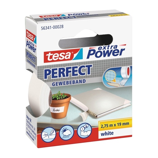 [D37923] NASTRO ADESIVO TELATO 19MMX2,7MT BIANCO 56341 XP PERFECT