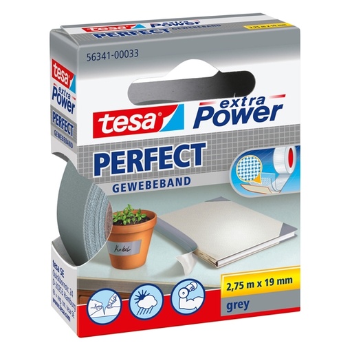 [D37929] NASTRO ADESIVO TELATO 19MMX2,7MT GRIGIO 56341 XP PERFECT