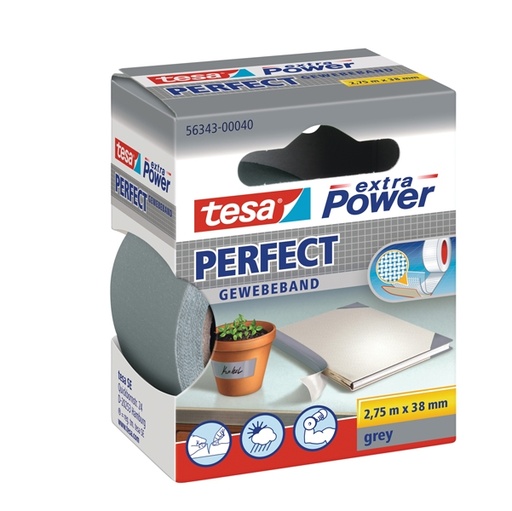 [D37936] NASTRO ADESIVO TELATO 38MMX2,7MT GRIGIO 56343 XP PERFECT