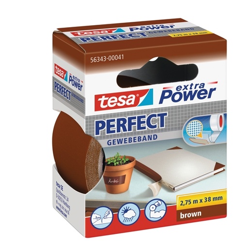[D37937] NASTRO ADESIVO TELATO 38MMX2,7MT MARRONE 56343 XP PERFECT