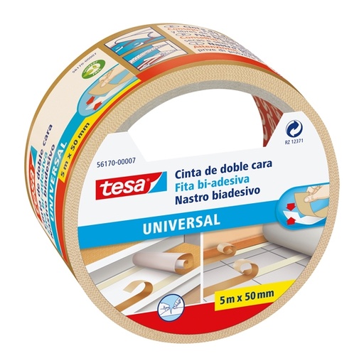 [D38009] NASTRO BIADESIVO 5MTX50MM (56170) TAGLIO FACILITATO TESA
