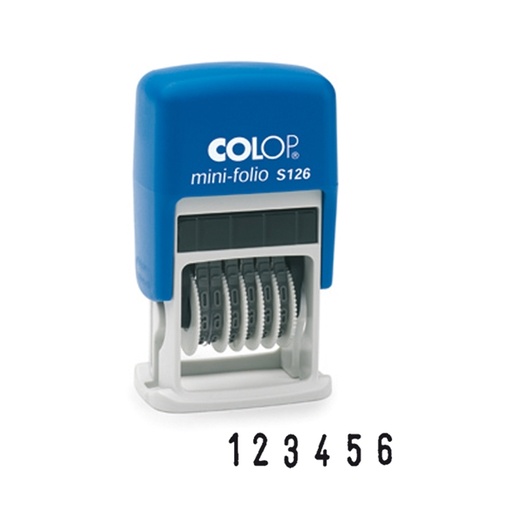 [D38118] Timbro mini numeratore S126 6colonne 3,8mm autoinchiostrante COLOP