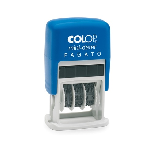 [D38120] Timbro mini S160/L1 DATARIO + PAGATO 4mm autoinchiostrante COLOP