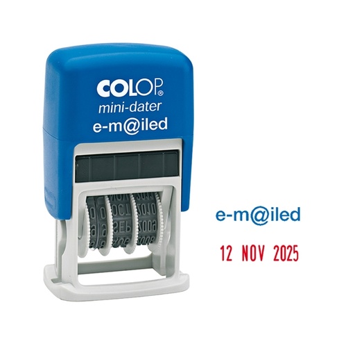 [D38123] Timbro mini S160/L4 DATARIO + E-MILED 4mm autoinchiostrante COLOP
