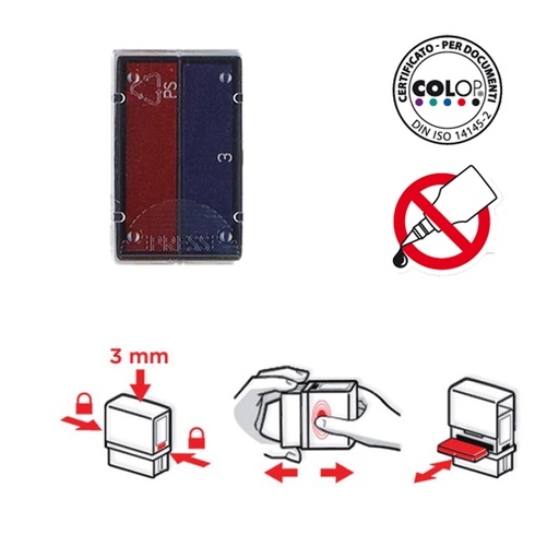 [D38126] TAMPONE COLOP E/10/2 ROSSO-BLU