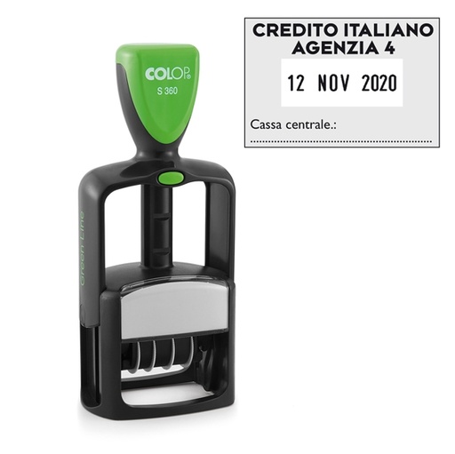 [D38139] Timbro Office S360 DATARIO personalizzabile autoinchiostrante 30x45mm COLOP