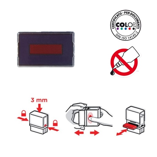[D38144] TAMPONE COLOP E/2600/2 ROSSO-BLU