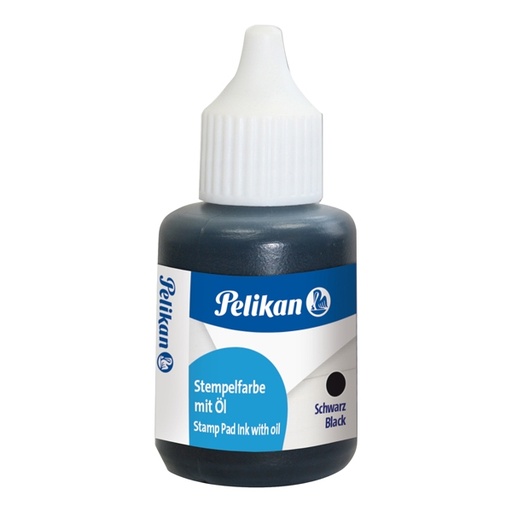 [D38979] INCHIOSTRO NERO X TIMBRI METALLO C/OLIO 30ML PELIKAN