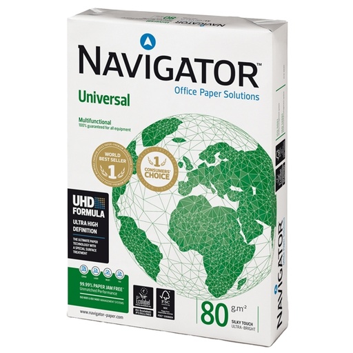 [D39257D] Carta da fotocopie A4 80gr 500Fg Bianca Navigator Universal (drop max 25 risme)